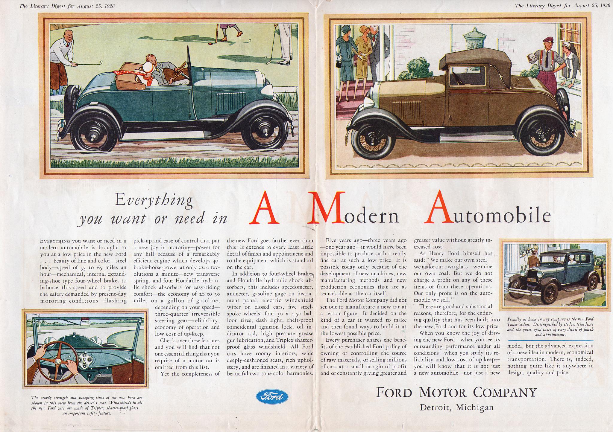 1928 Ford Auto Advertising